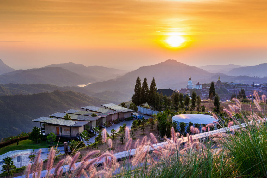 Beautiful sunrise at mountains
